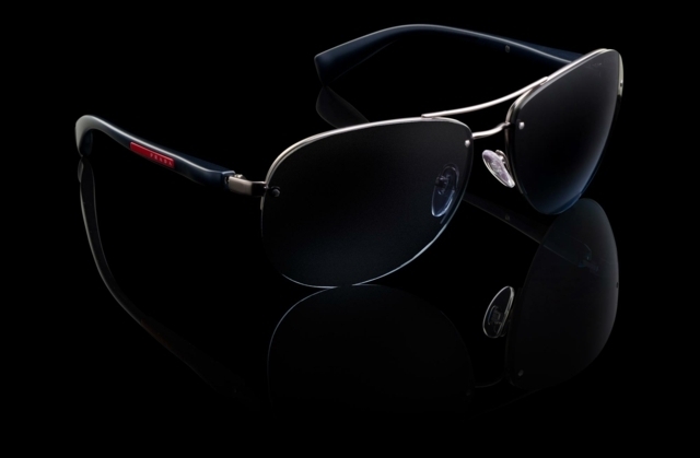 dvojité modré slnečné okuliare s hliníkovým rámom Hliníkový rám, dvojitý nosový mostík