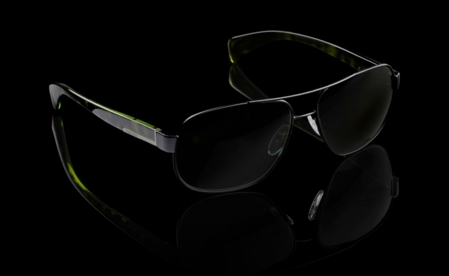 Okuliare Aviator zelený rám, ľahký hliníkový rám Ľahký hliníkový rám, čierne šošovky