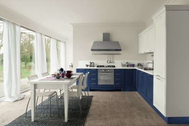 modré základné jednotky nápady na dizajn rohovej kuchyne taliansky Rohové kuchyne vytvárajú nápady od talianskych výrobcov