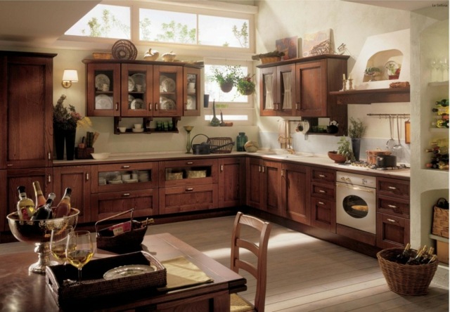 Sklenené fronty nástenné jednotky sporák kuchyňa rustikálny vzhľad Nástenné jednotky sporák kuchyňa rustikálny vzhľad očarujúco hravý