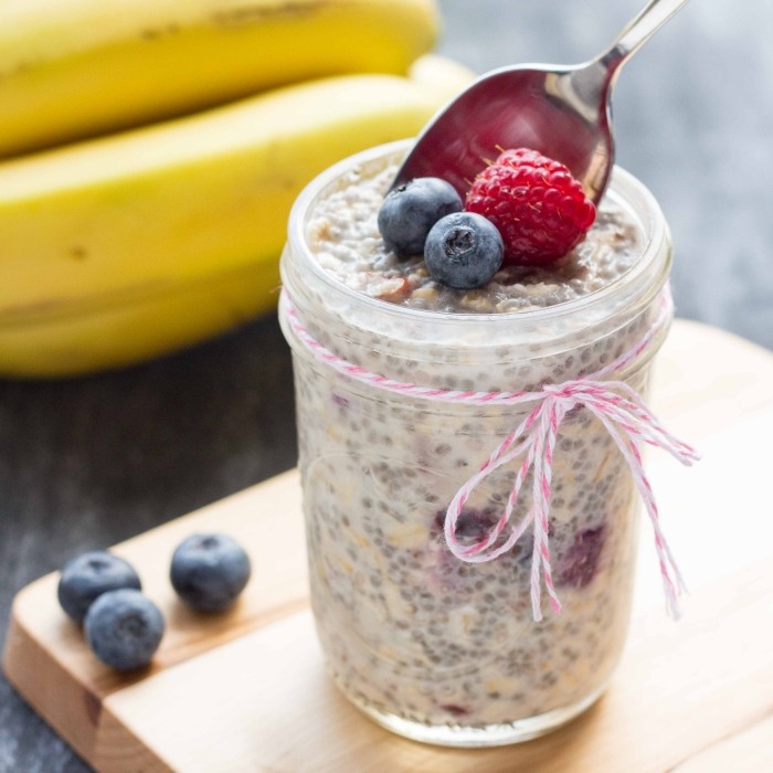 chia-ovsené vločky-raňajky-ovocie