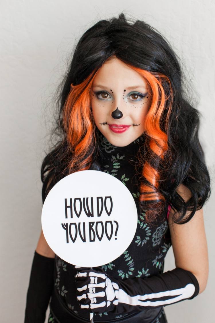 príšerné kostýmy pre deti, nalíčte sa skelita calaveras