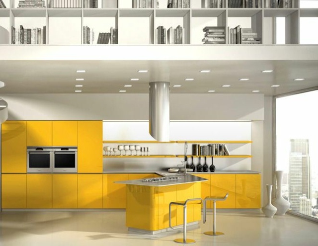minimalistická dokonalosť Kuchynská kapucňa Sinuosa Perfection Sinuosa kuchynský žltý odsávač pár kuchynský ostrovček nerez