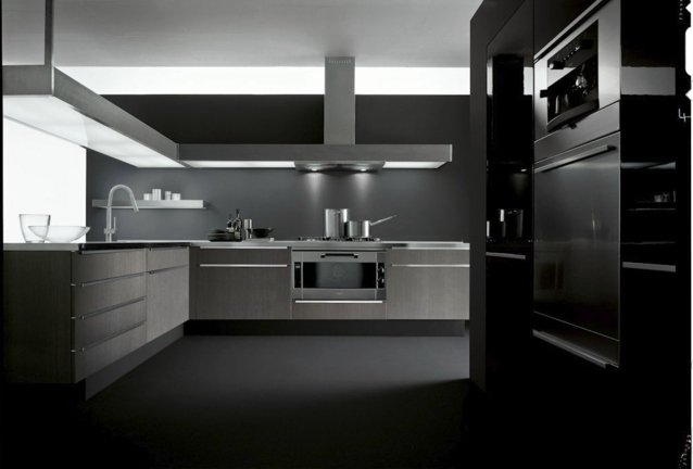 Rohový kuchynský odsávač pár kuchynské linky moderné štýlové Kuchynské skrinky moderné štýlové talianske kuchyne