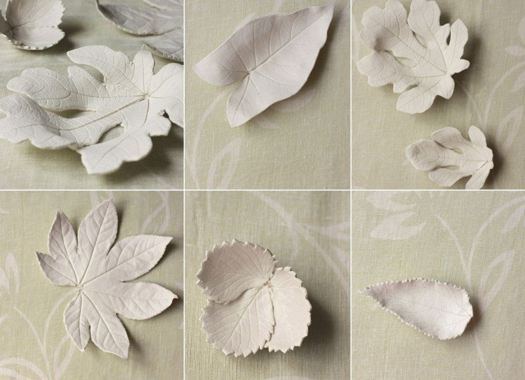 Použite jesenné lístie ako predlohu pre pekné dekorácie z remeselnej hliny