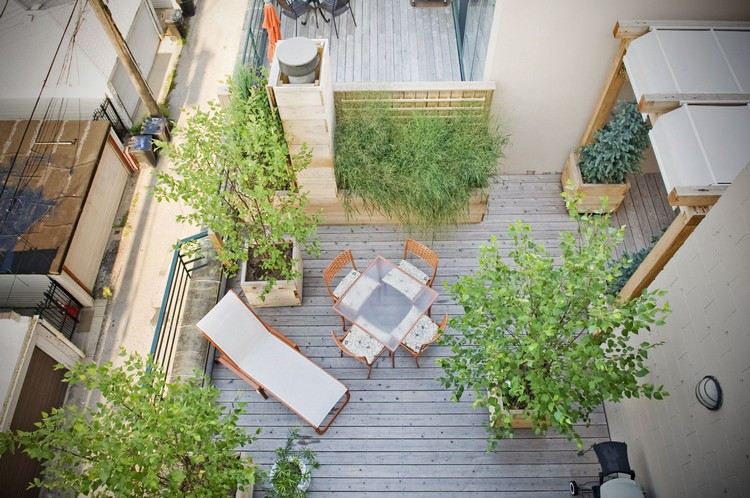 protihluková záhrada veľké kvetináče vysoké črepníkové rastliny