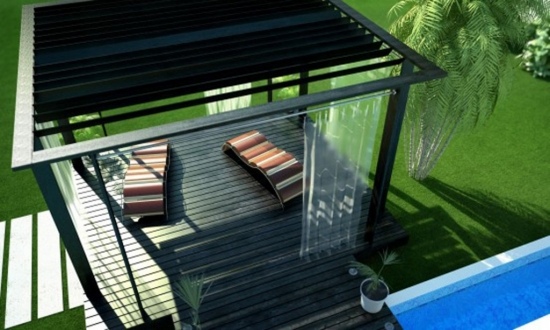 altánok bazén moderné salónik dizajnové kreslo vyrobené z dreva