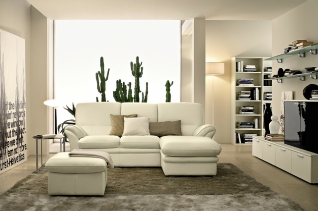 Kožená gaučová kožená taburetka s LED bielymi stenami Cactus-light-wall-sofa-sofa-sofa