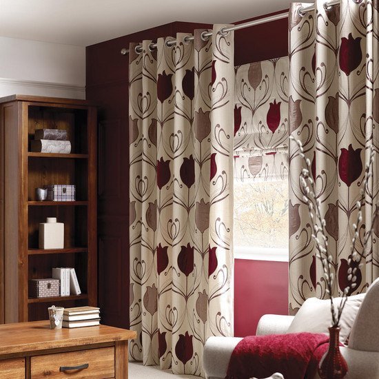 hotová záclona-pár záclon-tulipánov-vzor-nepriehľadné-silné výtlačky