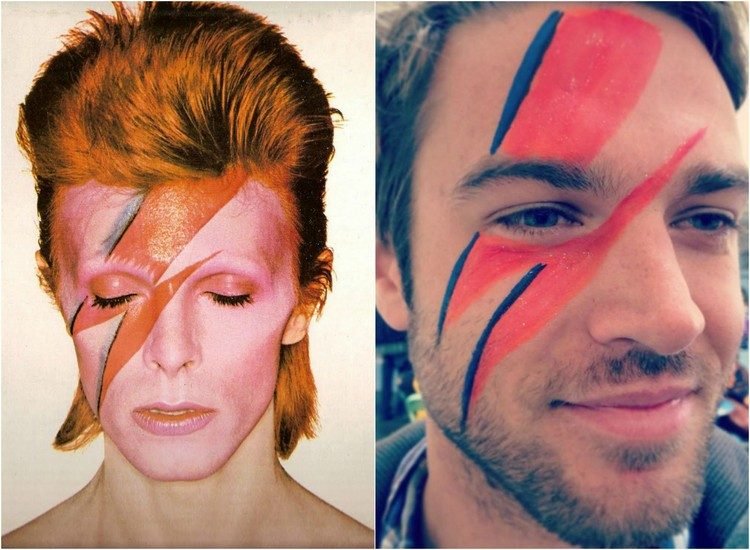 David Bowie Makeup - párty na tému 70. rokov 70s-fashion-party-david-bowie-makeup-face