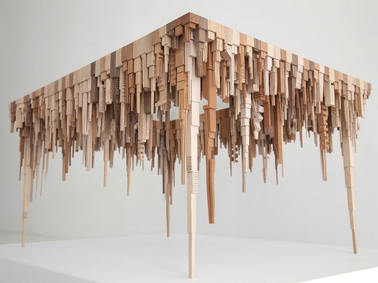 Dizajnový konferenčný stolík s dreveným rámom dizajnér-konferenčné stolíky-drevený rám-sklenené-top-mestské budovy