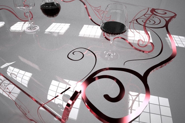 Tim & amp; Celosklenený konferenčný stolík Mary s červenými akcentmi dizajnové konferenčné stolíky tim-mary-celosklenená konštrukcia