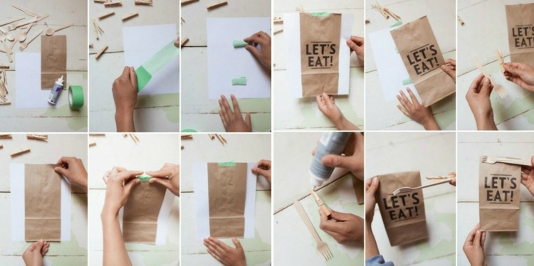 nápady-piknik-papier-taška-drotár-drevo-štipce na bielizeň