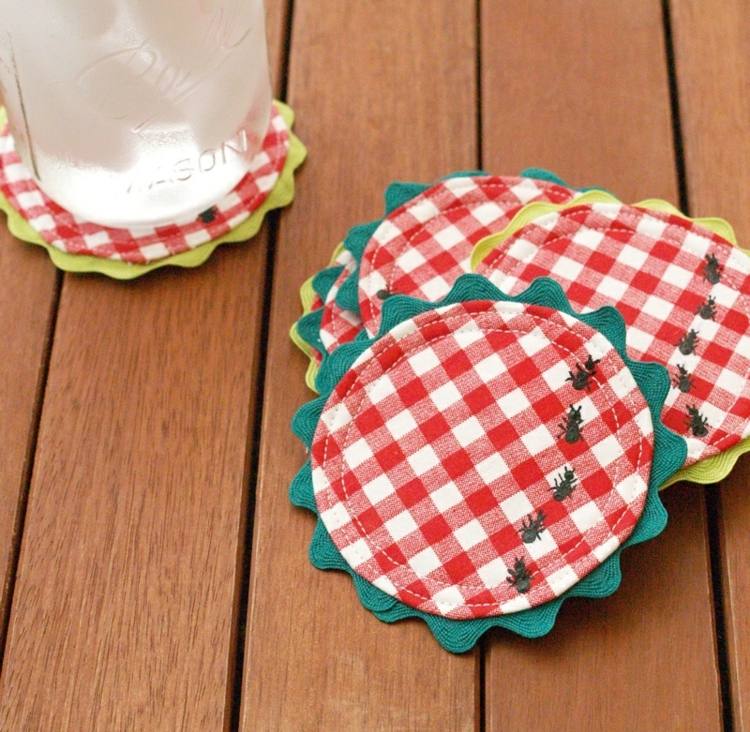 nápady na piknik tácky-pléd-látka-návod na šitie