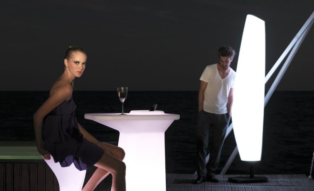 Záhradný nábytok balkón biele osvetlenie LED Integrované biele osvetlenie LED na balkóne