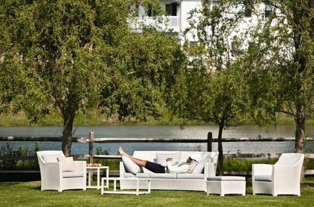 moderný nápad na dizajn záhradného stola nábytok z bieleho ratanu Nápady na dizajn Produkty z bieleho ratanového nábytku
