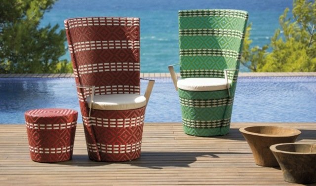 kolekcia záhradných stoličiek z exotického ratanu Záhradné stoličky, príručné stolíky, kolekcia dizajnového nábytku