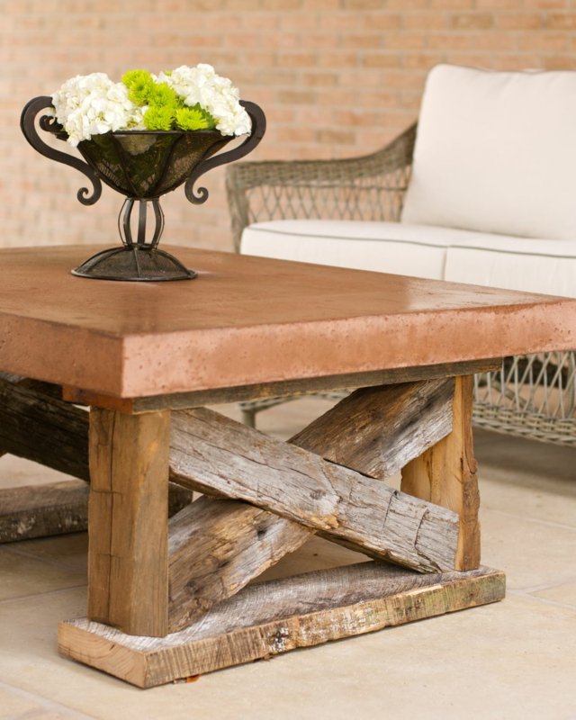 Záhradný stôl drevená noha krížová noha plechová váza Váza s krížovými nohami, váza na kvetinové úpravy