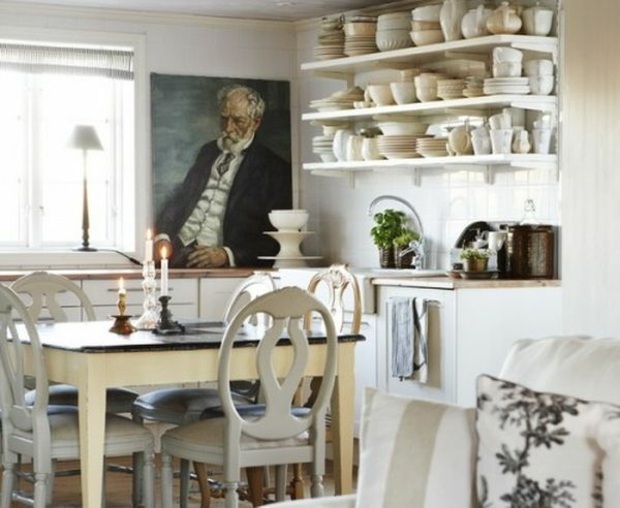 Steny na maľovanie hlinených nádob, stoličky, stôl