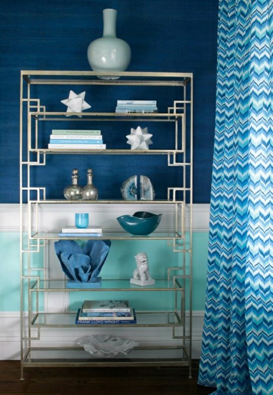 Nástenné farby pruhy nápady námorné vyzerať modro