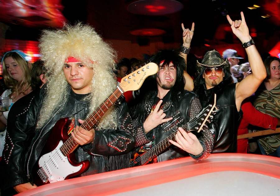 kostým pre tematickú párty 80. rokov, oblečenie pre rockovú kapelu