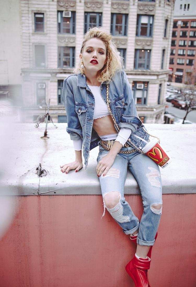 Móda 80. rokov-look-denim-outfit-street-style-madona