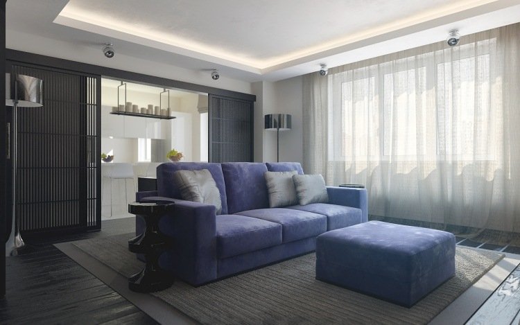 nepriame LED stropné osvetlenie obývačka-posuvné-dvere-kuchyňa-jedálenský kút