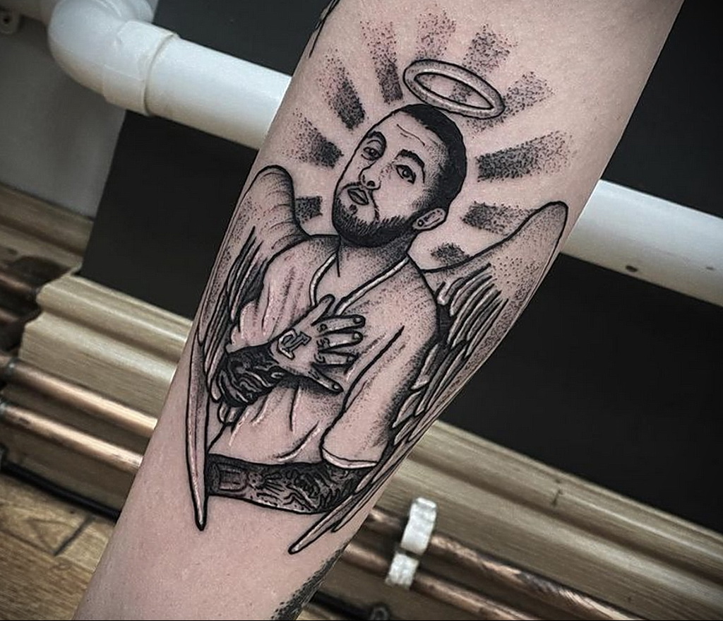 Zdjęcie portretu tatuażu Maca Millera 20.01.2021 №0063 - Tatuaż Mac Miller -