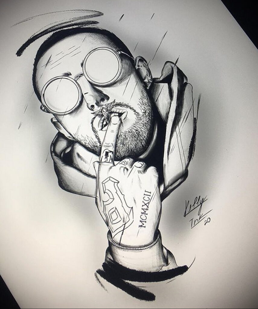 Zdjęcie portretu tatuażu Mac Millera 20.01.2021 №0049 - Tatuaż Mac Miller -