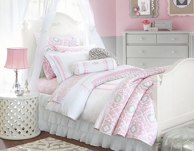 dizajn-plagát-detská-izba-dievča-nástenný-dizajn-diskrétny-ružovo-biely