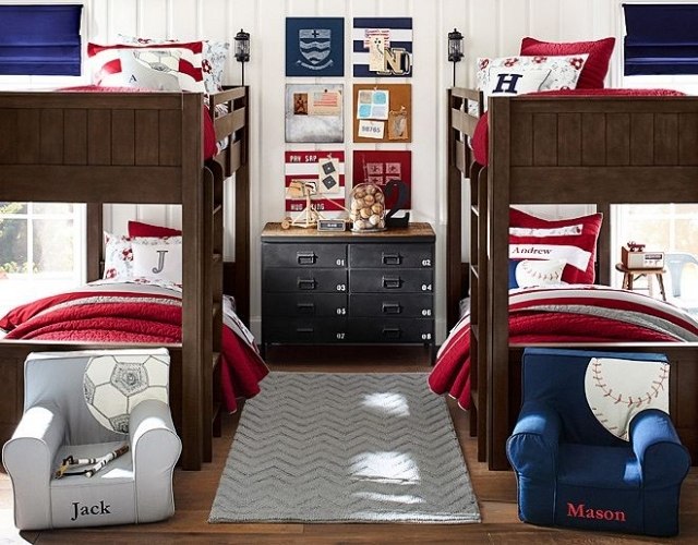 detske izby-pre-surodencov-zariadenie-poschodove postele-drevo-americka-vlajka-farby