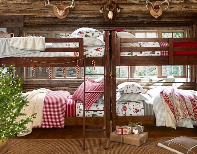 nápady pre detskú izbu-pohodlie-drevené obklady-steny-jelenie parohy