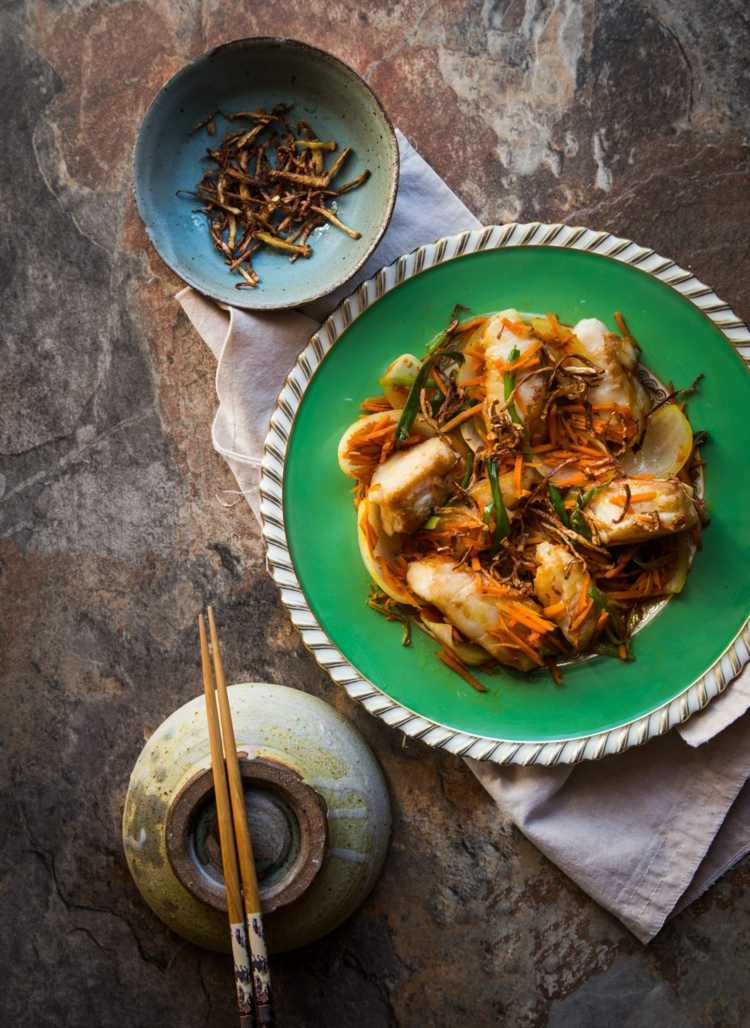 Recepty s vyprážanou treskou ázijská zelenina zázvorová mrkva