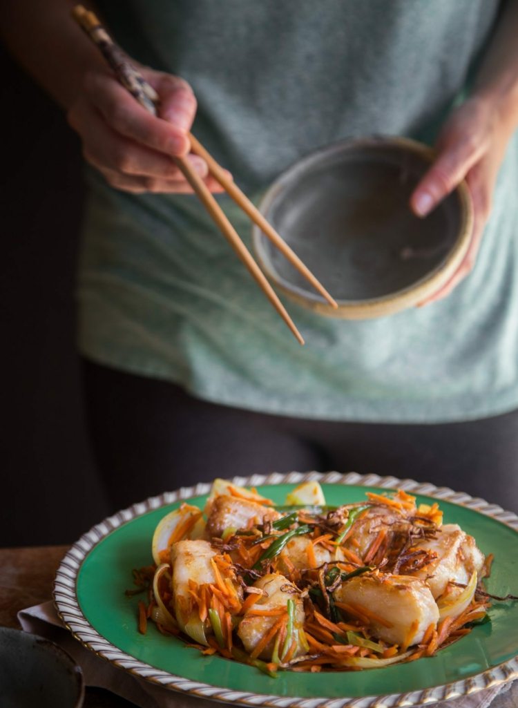 recepty s vyprážanou treskou zázvor sójová omáčka nízkokalorické jedlo