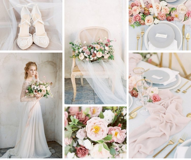 Motívy pre svadobnú výzdobu farebná schéma ružová zlatá