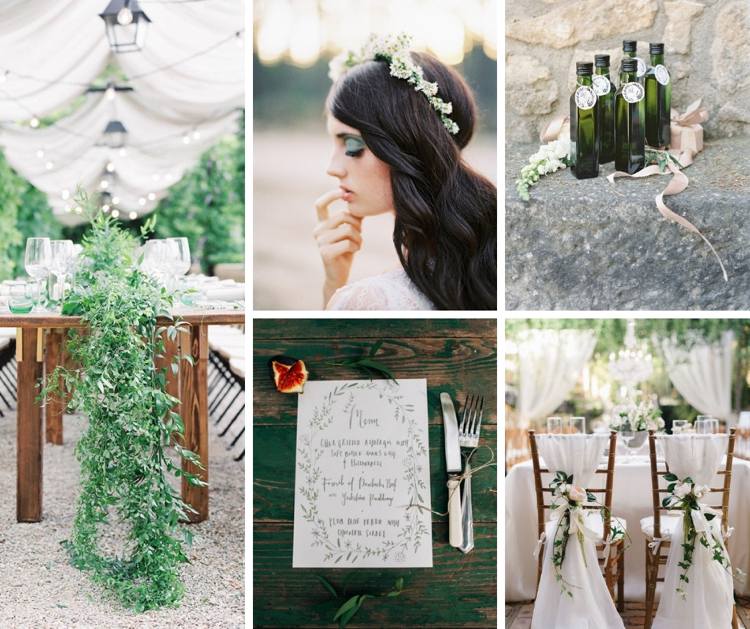 Témy svadobný dekor zelené prírodné rastliny brečtan záhrada