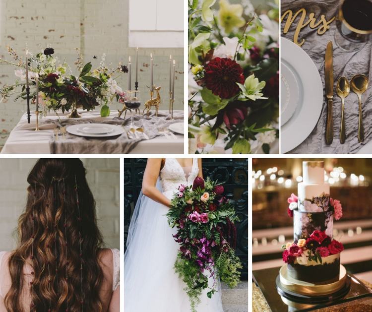 Témy pre nápady na svadobnú výzdobu vínová tmavá vintage ozdoba