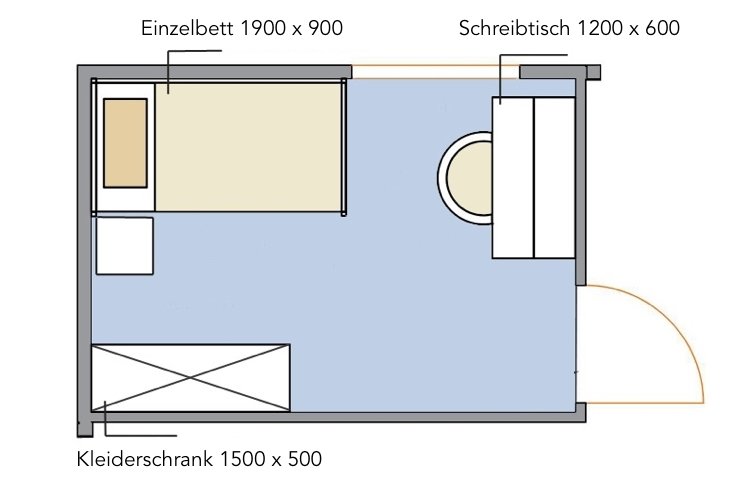 Detská izba s rozlohou 9 m² vybavená šatníkovou skriňou s jedným lôžkom