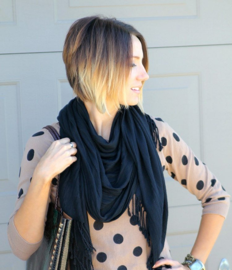 ombre účes ženy krátke vlasy a-line