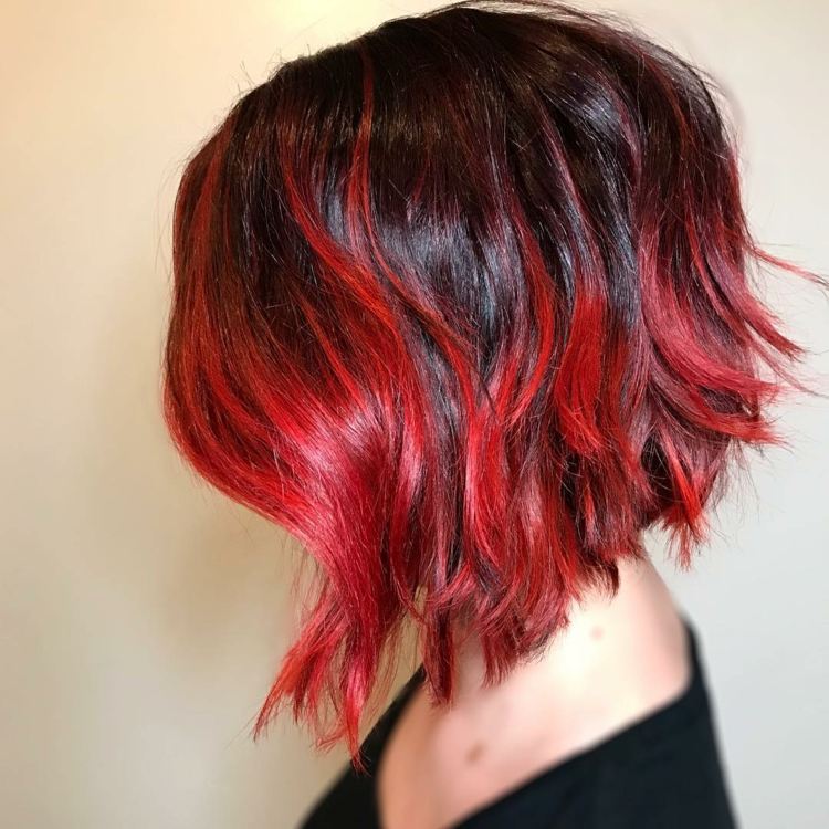 balayage stredne dlhé a-line bobové účesy vlny