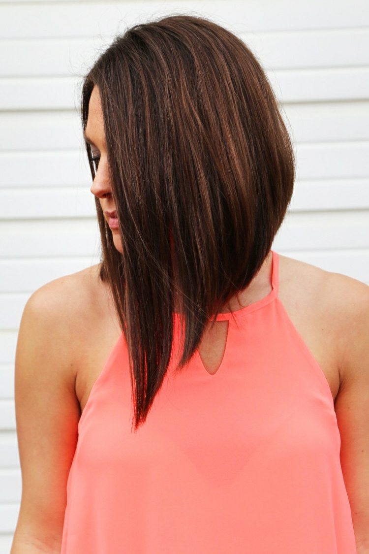 dámsky strih bob dlhý extrémny kontrast