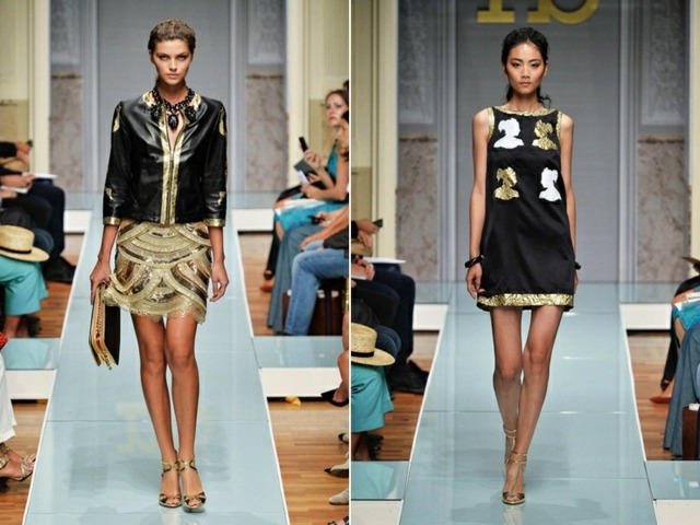 Mini šaty čierna super elegantná zlatá sukňa čierna super elegantná zlatá rocková kožená bunda