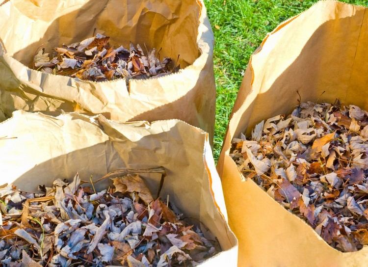 zbieranie listov záhradný kompost