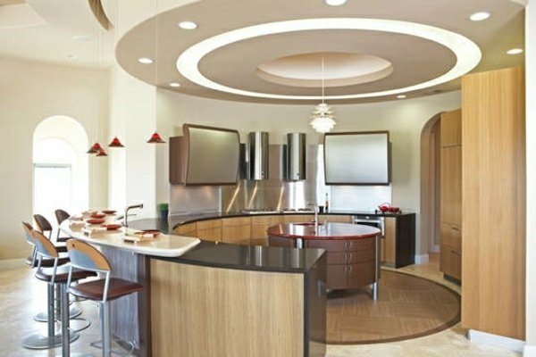 biela okrúhla zavesená stropná kuchyňa kuchyňa s bielymi okrúhlymi zavesenými stropmi