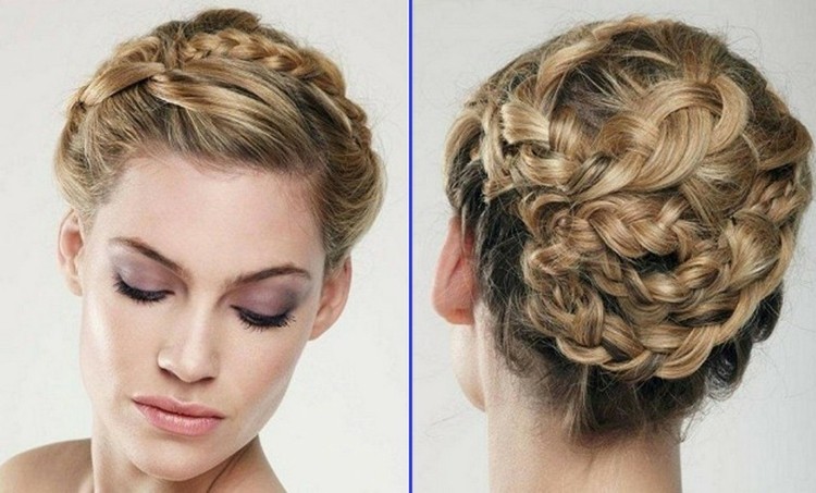 Na ples môžu byť aktualizácie aj s vrkočom vrkoč updo ples dámy blondínka nápad