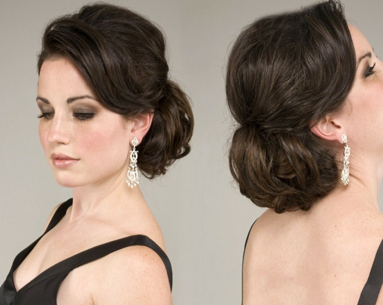 Štýl plesových účesov by mal zodpovedať šatám - tu je elegantný updo drdol elegantný nápad účesy na ples
