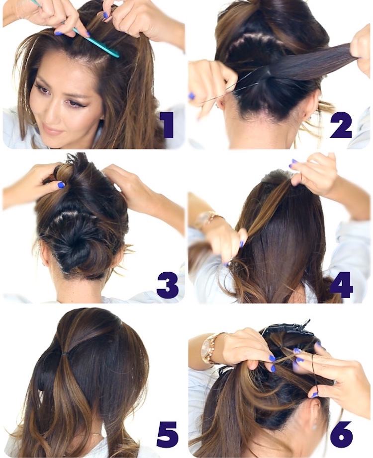 Urobte si vlastné updo-podrobné pokyny Prom-účesy-urob si sám-návod-up-urob-dlhé vlasy