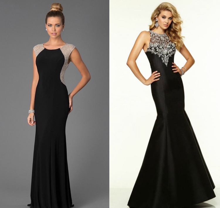 klasicky elegantné plesové šaty v čiernej farbe s trblietkami plesové šaty-čierne-strieborné-trblietavé-dlhé