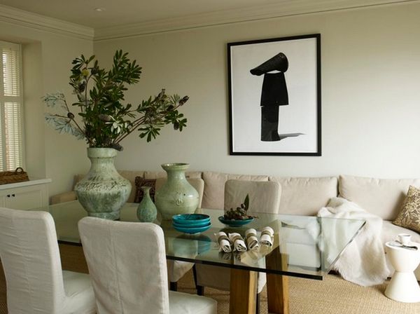 Siluety dekorácií na stenu do jedálne, rohové sedacie súpravy s rámom obrazu Jedálenská rohová sedacia súprava nápady na dekoráciu stien siluety rámy obrazov