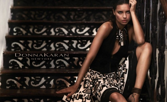 nová kolekcia jarné leto dámska móda Donna Karan Adriana Lima